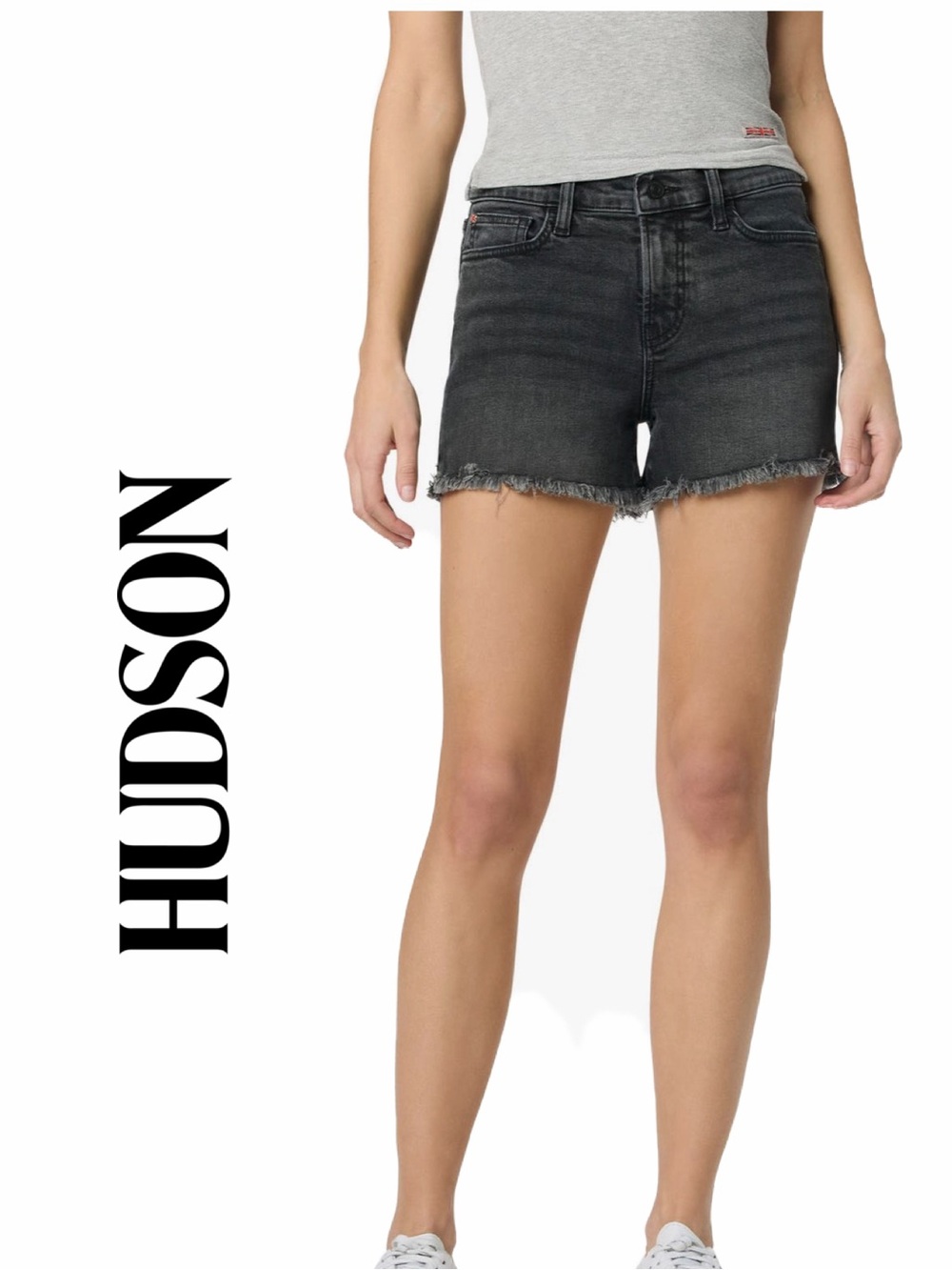 NWT HUDSON STONE WASH BLACK GRACIE FRINGE SHORTS -size 29”